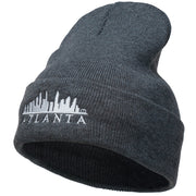 Atlanta Skyline Embroidered Cuffed Long Beanie