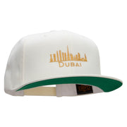 Dubai Embroidered Wool Blend Prostyle Snapback - Natural OSFM