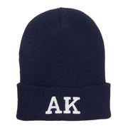 AK Alaska State Embroidered Cuff Beanie