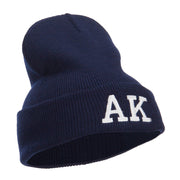 AK Alaska State Embroidered Cuff Beanie