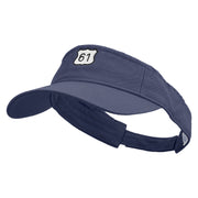 Highway 61 Embroidered Pro Style Cotton Twill Washed Visor - Navy OSFM