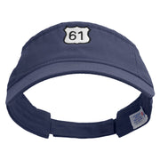 Highway 61 Embroidered Pro Style Cotton Twill Washed Visor - Navy OSFM