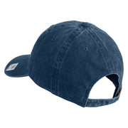 US Marine Corps Emblem Embroidered Washed Solid Pigment Dyed Cotton Twill Brass Buckle Cap - Navy OSFM