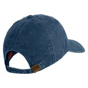 US Marine Corps Emblem Embroidered Washed Solid Pigment Dyed Cotton Twill Brass Buckle Cap - Navy OSFM