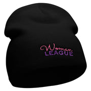 Woman League Embroidered 8 Inch Short Beanie