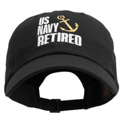 U.S. Navy Retired Unstructured Low Profile 6 panel Cotton Cap - Black OSFM