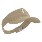 Medical Pharmacy with Snake Embroidered Pro Style Cotton Twill Washed Visor - Khaki OSFM