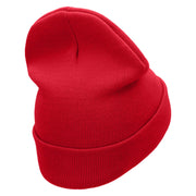 Canoe Ride Embroidered 12 Inch Long Knitted Beanie - Red OSFM