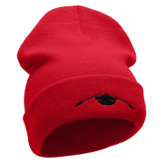 Canoe Ride Embroidered 12 Inch Long Knitted Beanie - Red OSFM