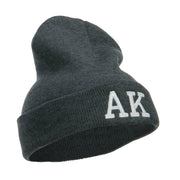 AK Alaska State Embroidered Cuff Beanie