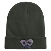 Beard Papi Embroidered 12 Inch Long Knitted Beanie - Dk-Grey OSFM