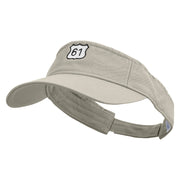 Highway 61 Embroidered Pro Style Cotton Twill Washed Visor - Stone OSFM