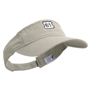 Highway 61 Embroidered Pro Style Cotton Twill Washed Visor - Stone OSFM