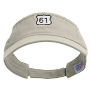 Highway 61 Embroidered Pro Style Cotton Twill Washed Visor - Stone OSFM