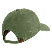 US Marine Corps Emblem Embroidered Washed Solid Pigment Dyed Cotton Twill Brass Buckle Cap - Olive OSFM