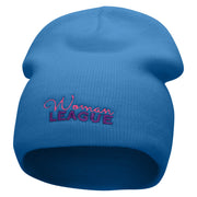 Woman League Embroidered 8 Inch Short Beanie - Sky-Blue OSFM