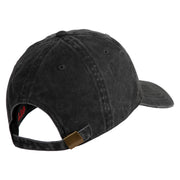 US Marine Corps Emblem Embroidered Washed Solid Pigment Dyed Cotton Twill Brass Buckle Cap - Black OSFM
