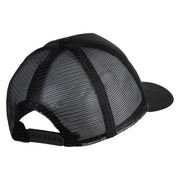 Fly White Patched Summer Foam Mesh Trucker Cap - Black OSFM