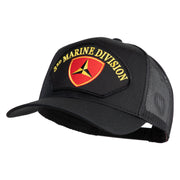 3rd Marine Division Patched Solid Cotton Twill Mesh Prostyle Cap - Black OSFM