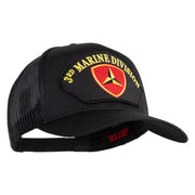 3rd Marine Division Patched Solid Cotton Twill Mesh Prostyle Cap - Black OSFM