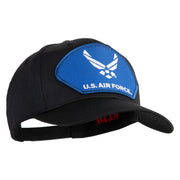U.S. Air Force Blue Patched Solid Cotton Twill Pro Style Cap - Black OSFM
