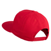 Old English J Faux Leather Patched Cotton Flat Bill Pro Cap - Red OSFM