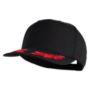 Scrambled Eggs Red Patched Solid Cotton Twill 5 Panel Prostyle Snap Cap - Black OSFM