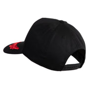 Scrambled Eggs Red Patched Solid Cotton Twill 5 Panel Prostyle Snap Cap - Black OSFM