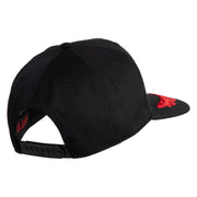 Scrambled Eggs Red Patched Solid Cotton Twill 5 Panel Prostyle Snap Cap - Black OSFM