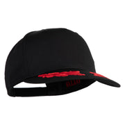 Scrambled Eggs Red Patched Solid Cotton Twill 5 Panel Prostyle Snap Cap - Black OSFM
