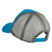 Fly White Patched Summer Foam Mesh Trucker Cap - Aqua Grey OSFM