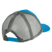 Fly White Patched Summer Foam Mesh Trucker Cap - Aqua Grey OSFM