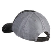 Fish Bone Patched Low Profile Special Cotton Mesh Cap - Black OSFM