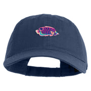 Tropical Fish Sea Life Iron On Patched 6 Panel Washed Low Profile Dad Hat - Navy OSFM