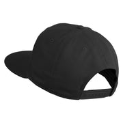 Old English J Faux Leather Patched Cotton Flat Bill Pro Cap - Black OSFM