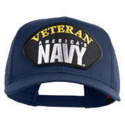 Veteran America's Navy Patched Solid Cotton Twill Mesh Prostyle Cap - Navy OSFM