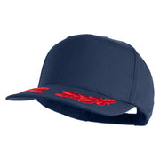 Scrambled Eggs Red Patched Solid Cotton Twill 5 Panel Prostyle Snap Cap - Navy OSFM