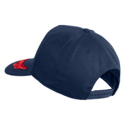 Scrambled Eggs Red Patched Solid Cotton Twill 5 Panel Prostyle Snap Cap - Navy OSFM