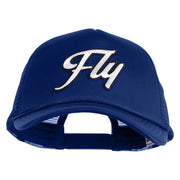 Fly White Patched Summer Foam Mesh Trucker Cap - Royal OSFM