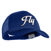 Fly White Patched Summer Foam Mesh Trucker Cap - Royal OSFM