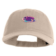Tropical Fish Sea Life Iron On Patched 6 Panel Washed Low Profile Dad Hat - Khaki OSFM