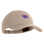 Tropical Fish Sea Life Iron On Patched 6 Panel Washed Low Profile Dad Hat - Khaki OSFM