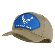 U.S. Air Force Blue Patched Solid Cotton Twill Pro Style Cap - Khaki OSFM