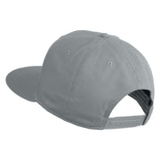 Old English J Faux Leather Patched Cotton Flat Bill Pro Cap - Grey OSFM