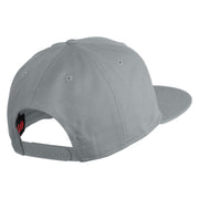 Old English J Faux Leather Patched Cotton Flat Bill Pro Cap - Grey OSFM