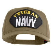Veteran America's Navy Patched Solid Cotton Twill Mesh Prostyle Cap - Khaki OSFM
