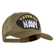 Veteran America's Navy Patched Solid Cotton Twill Mesh Prostyle Cap - Khaki OSFM