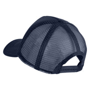 Fly White Patched Summer Foam Mesh Trucker Cap - Navy OSFM