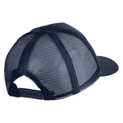 Fly White Patched Summer Foam Mesh Trucker Cap - Navy OSFM