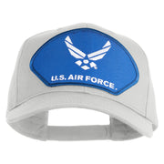 U.S. Air Force Blue Patched Solid Cotton Twill Pro Style Cap - White OSFM